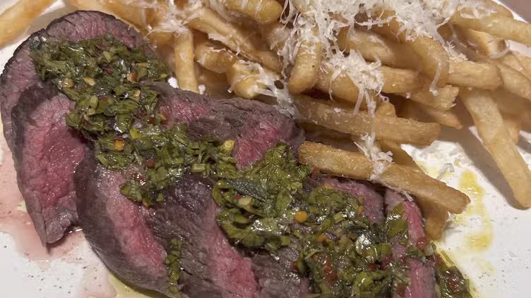 Steak frites with chimichurri