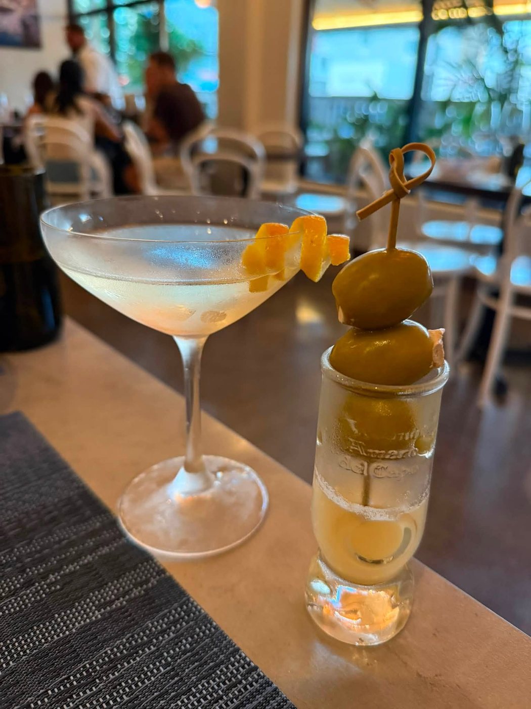 Martini with olive juice on the side