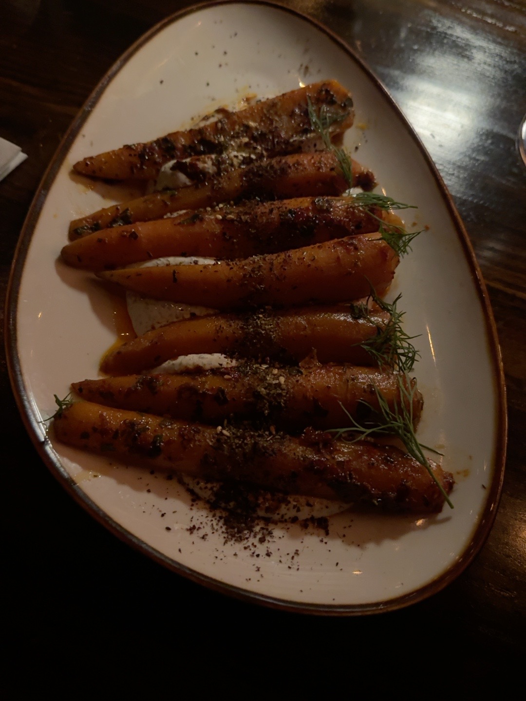 Carrot side dish at Aris Mediterranean Steakhouse in Austin