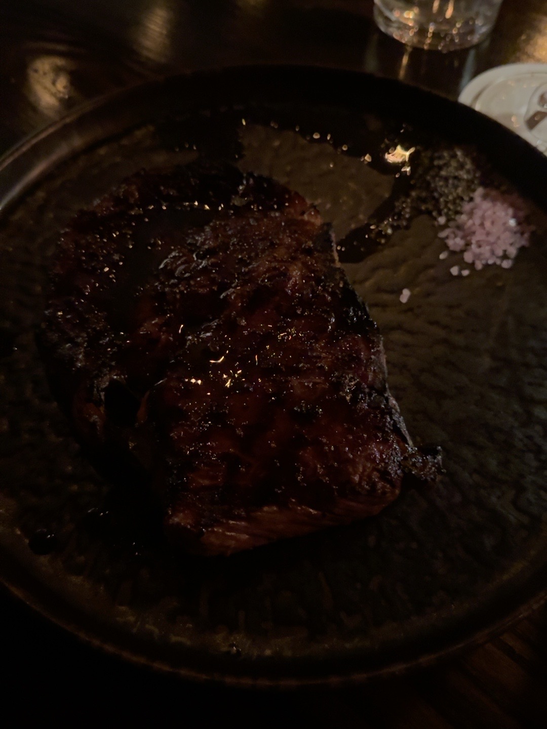 Ribeye second course at Aris Mediterranean Steakhouse in Austin