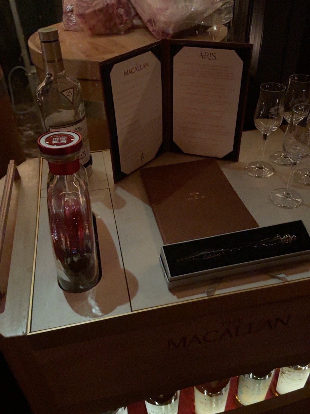 Scotch cart at Aris Mediterranean Steakhouse in Austin