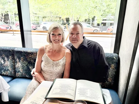 Mark and Jen celebrating Jen’s birthday at The Kimberly in downtown Austin