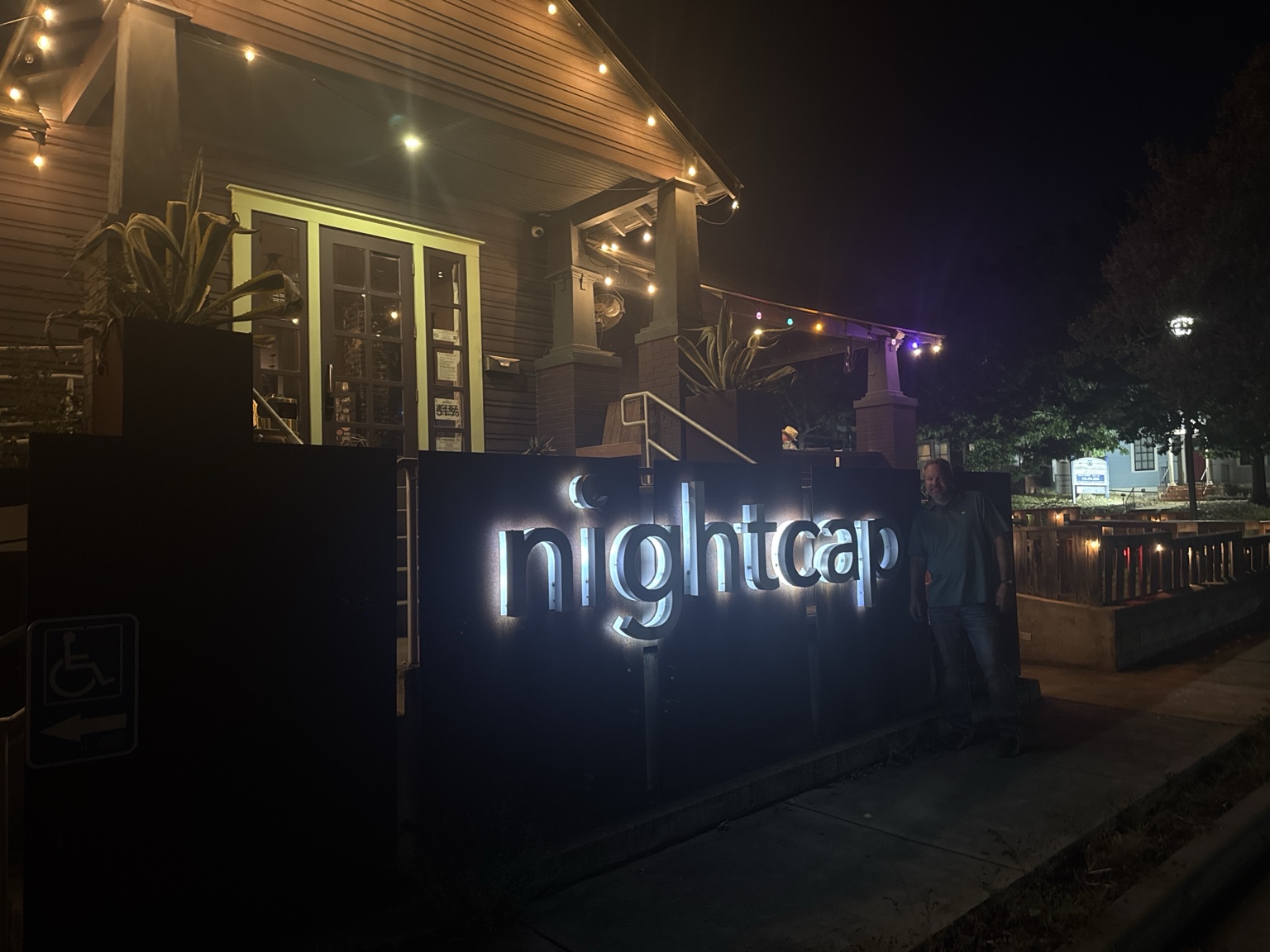 Nightcap bar in Austin at night after dinner at Aris