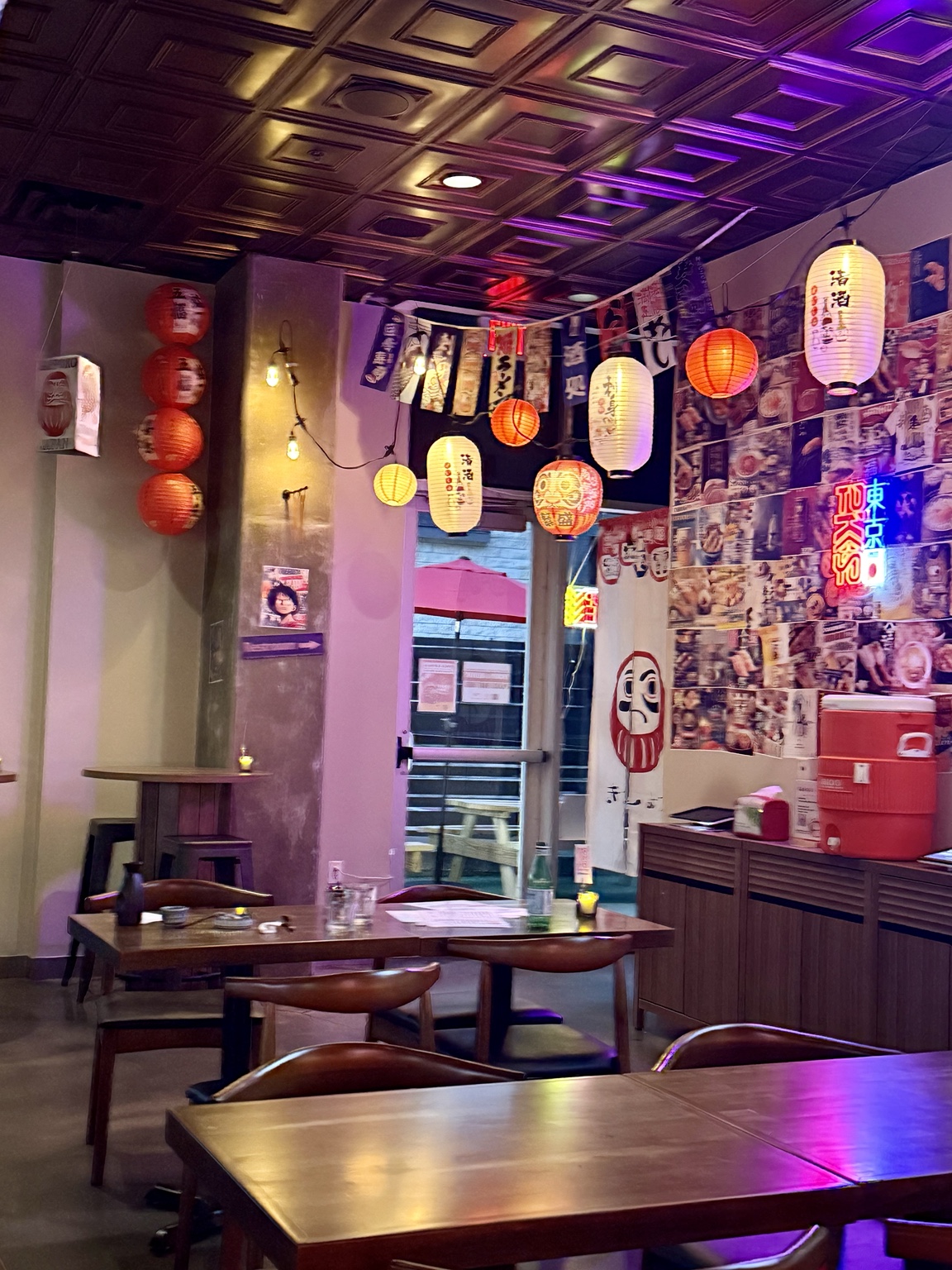 Japanese lantern decor inside SOSU Izakaya and Sushi Bar